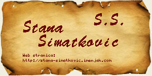 Stana Simatković vizit kartica